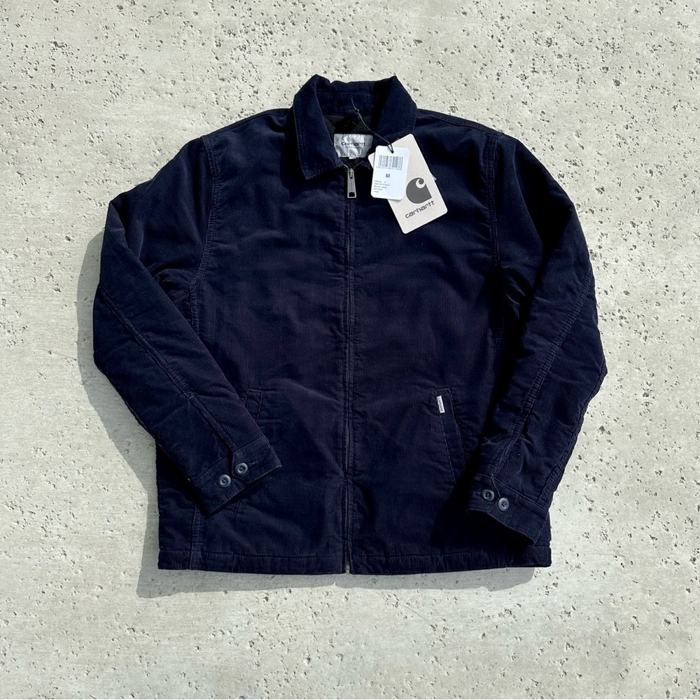 Carhartt WIP Modular Corduroy Quilted Navy Jacket - Medium